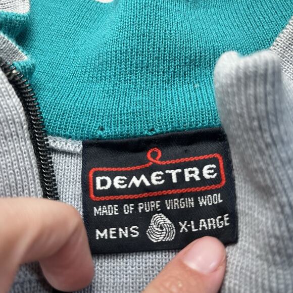 Vintage Demetre Pure Virgin Wool Knit Ski Outdoor Sweater Mens Sz XL Striped USA - Picture 4 of 7